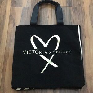 Black & Gold VS Large canvas tote